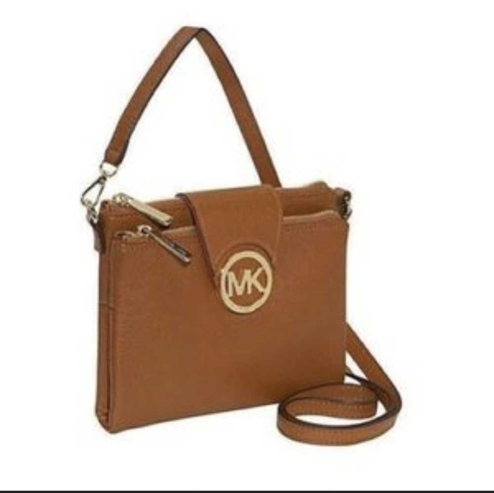 Michael Kors Tan Leather Fulton Crossbody Bag. - Picture 4 of 16